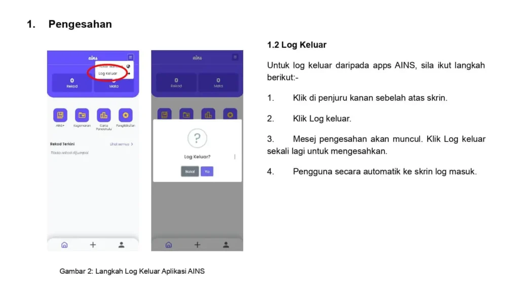Cara Rekod Bacaan Online Dalam AINS NILAM