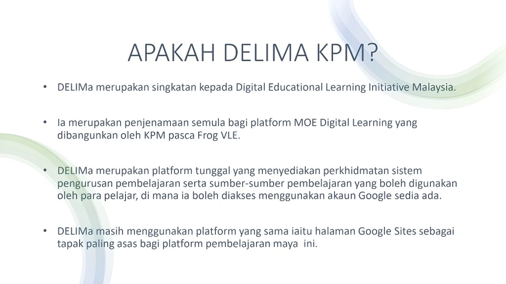 DELIMa 2.0 untuk Ibu Bapa: Apa Yang Boleh Diakses